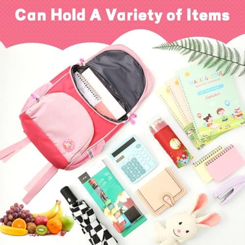 Yafe School Bag for Girls, Kids Children's Backpack with Chest Strap, Pink — view 6