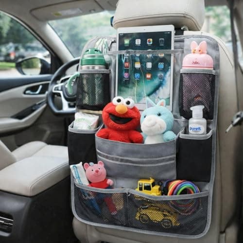 BARGAINS-GALORE SET OF 2 Kids Car Seat Organiser with 9 Compartments – Foldable Car Trunk Storage for Children’s Toys, Books & Travel Essentials, Collapsible Boot Tidy for Family Cars, SUVs & Vans — view 3