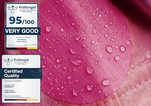 Stick-On Repair Patches for Jackets, Tents, 11 Pcs, Waterproof, Dark Pink — view 5