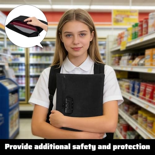 Heyung Smell Proof Pouch,Odorless Bag,Travel Safe Smell Proof Pouch,Security Smell Proof Bag with Combination Lock,Odor Proof Container,Waterproof Lockable Cash Bag for Passports,Cards — view 5