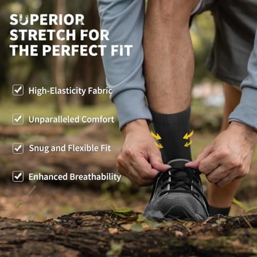 CAMBIVO Merino Wool Hiking Socks, Anti Blister Fit Walking Socks, 3 Pairs — view 5