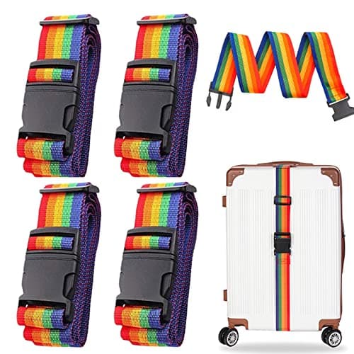 Luggage Suitcase Bag Case Straps Strap Adjustable Webbing with Clips, 4 Pcs