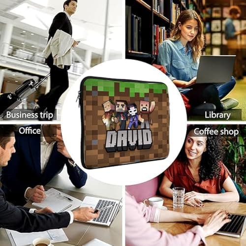 Personalised ANY NAME Cool Pixel Art funny Video Gamer, Gaming Enthusiast Birthday Gift for Kids, Boys, Girls, Back to School, iPad Air/Pro/Mini, Laptop Sleeve/Cover. (14") — view 6