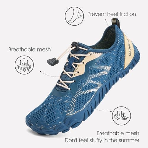 Barefoot Shoes Men Women Water Shoes Wide Lightweight Walking Shoes(A Blue,6.5UK) — view 3