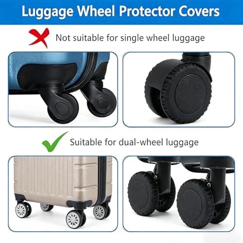 HUANGQRMENG Silicone Suitcase Wheel Protectors, Anti Dust Anti Scratch Noise Reduction Luggage Wheel Covers Replacement Covers Compatible with Carry On Travel Luggage, Red, 8 Pcs — view 6