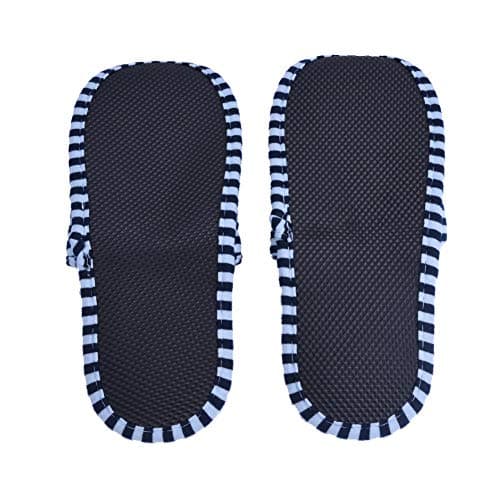 UPALDHOU 1 Pair Soft Cotton Slippers, Travel Foldable Slippers with Cloth Bag, Reusable Anti-Slip Indoor Suitable for Hotel (Men — view 6