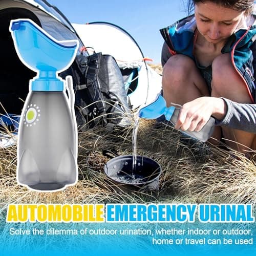 Urinal Bottle Unisex | 600ml Spill Proof Female Wee Pee Bottles with Lid and Funnel | Toliet Urinal for Men and Women | Urination Device Ergonomic Design High Capacity for Outdoor Car Travel — view 3