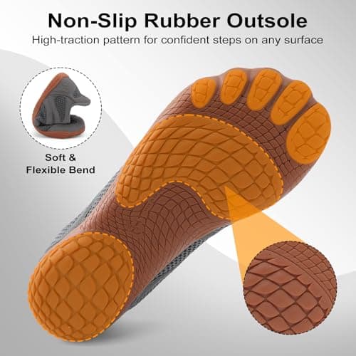 JOINFREE Wide Fit Shoes for Men Barefoot Slip On Trainers Zero Drop Minimalist Walking Shoes Lightweight Breathable Gym Training Casual Shoes for Daily Wear Dark Grey Size 10.5 — view 6