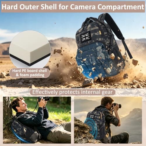 OUUTMEE Tactical Camera Backpack, Camera Rucksack with Waterproof Cover — view 5