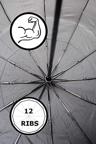 Rare 12 Rib Compact Small Umbrella - Strong Windproof Umbrella - Vented — view 4