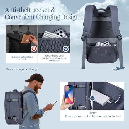 Xkdoai for Ryanair Cabin Bags 40x30x20,Backpack with TSA Approved Clear Bag — view 5