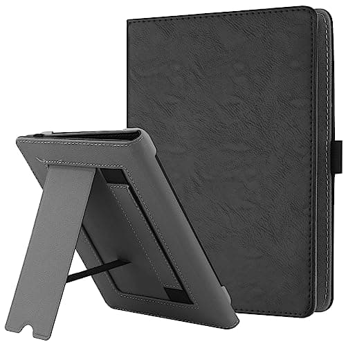 HGWALP Universal Stand Case for 6/6.8/7 inch paperwhite, PU Leather Stand Cover with Handstrap Compatible with All 6" 6.8" 7" Kindle Paperwhite/Colorsoft/Kobo/Pocketook/Sony eReaders-Black