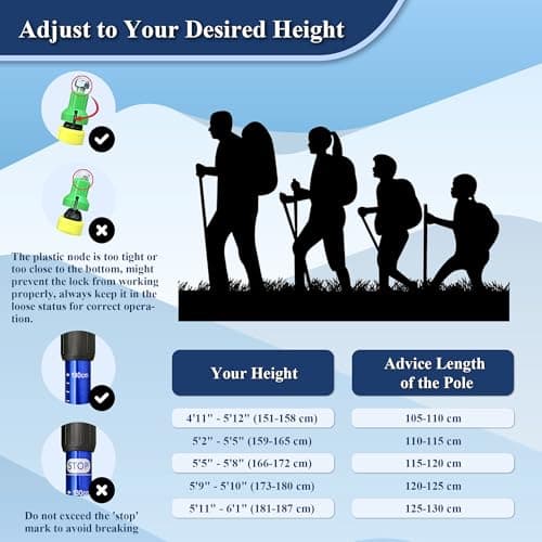 Telescopic Trekking Poles for Hiking, Anti-Shock Nordic Walking Sticks — view 5