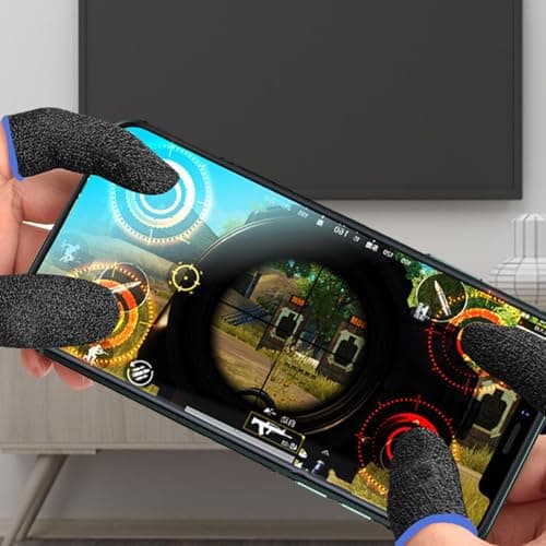 Compression Finger Sleeve - Video Game Finger Sleeves, Claw Socks Thumb Sleeves, 2 Carbon Fiber Thumb | Anti-sweat Cots | Stabilizer Support | Gloves For Mobile, FPS, Games, Electronics — view 4