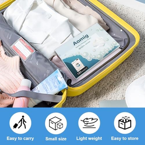 Aomig Laundry Detergent Sheets, 180 Sheets Ultra Concentrated Laundry Detergent Sheet, Deep Stain Removal Laundry Detergent Strips, Eco-Friendly Strip Laundry Soap Sheet for Home Travel-Peach Scent — view 5