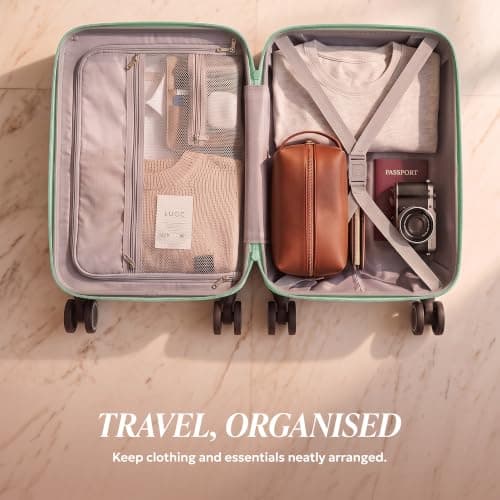 LUGG 20inch Vacay Suitcase ABS Luggage with TSA Indent Lock, Aluminium Trolley Handle, 360° Spinner Wheels, Water-Resistant & Durable Material - Airline Compatible (55 x 23 x 35cm) — view 6