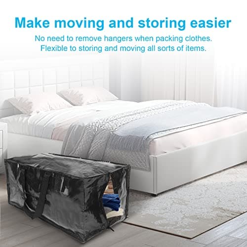 Moving Bags 2 Pack 90L Heavy Duty Extra Large Clothes Packing Boxes Black — view 5