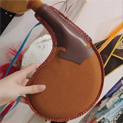 Ancient Water - Vintage PU Leather Bota, Wear Resistant Retro Wine Water Bottle for Medieval Props, Outdoor Hiking Travel | Traditional Leather Wine Storage for Camping, Festivals, Perform — view 6
