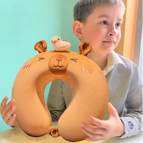Soft Memory Foam Travel Head Pillow, Lovely Cartoon Animal Kids Pillow, Portable Adults Nap Pillow, U Shaped Cushion Pillow for Home, Office, Sleeping, Neck Support Pillow for Airplane, Car, Train — view 2