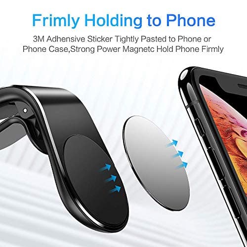 EasyULT 2 Pieces Magnetic Universal Car Mobile Phone Holder, Magnet Car Mobile Air Grilles Ventilation Phone Holder, for iPhone Galaxy Smartphone and GPS- Black — view 5