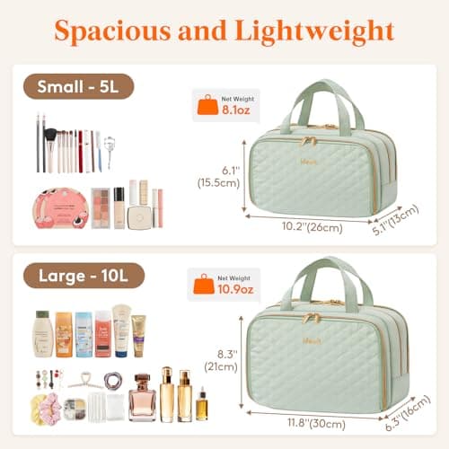 Lifewit Toiletry Bag for Women, Travel Wash Bag, Mint, Large — view 2