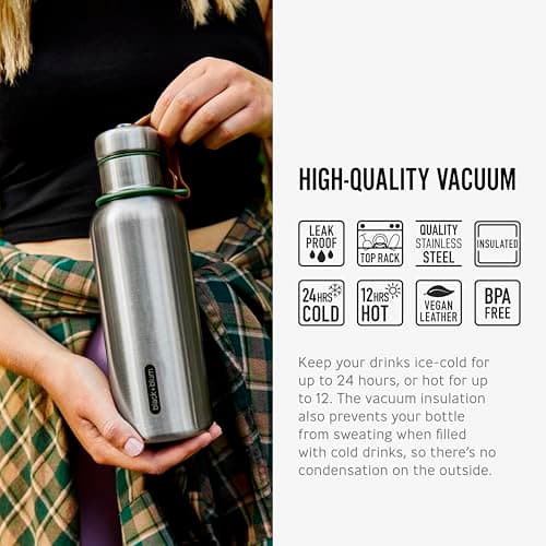 Black + Blum Insulated Wide Spout Water Bottle | Leak Proof | 500ml | Olive — view 3