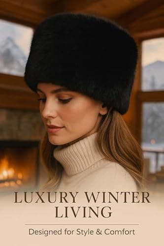 Luxury Women’s Cossack Faux Fur Winter Hat – Soft Warm Lined Fashion Cap, Windproof Insulated Design for Daily Wear, Outdoor Travel & Cold Weather Comfort Black — view 6