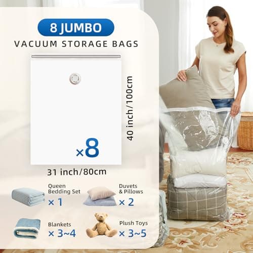 TAILI Vacuum Storage Bags 8 Pack Extra Large, 100 x 80 CM, Space Saver — view 6