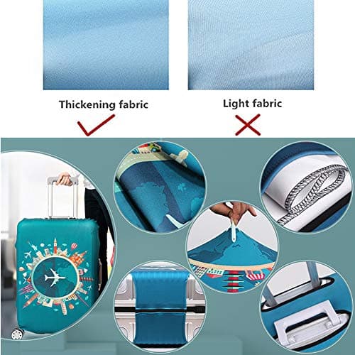 Surwin 3D Leopard Print Trolley Case Protective Cover Elastic Anti-Scratch Dustproof Luggage Sleeve Cover Premium Travel Suitcase Protector Elasticized Washable (Coffee,S (18-20 inches)) — view 6