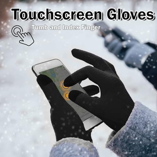 ineepor Alpaca Wool Winter Thermal Gloves for Men Womens Touch Screen Grip — view 3