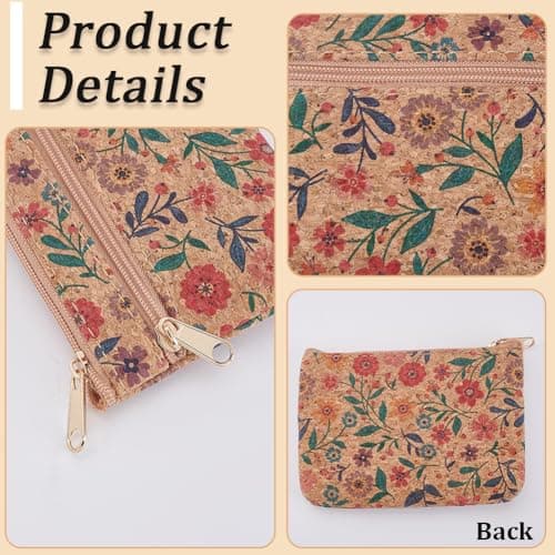 GORGECRAFT Cork Cosmetic Bag Makeup Case with Zipper Travel Cork Clutch Vegan Bag Sustainable Small Wallet Pouch Cosmetic Toiletry Organizer — view 6