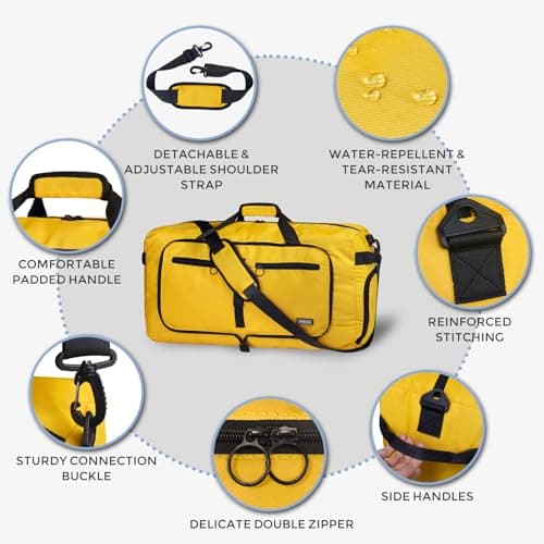 Fmeida 65L Foldable Travel Duffle Bag Waterproof Holdall Luggage Bags — view 6
