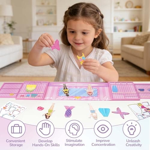 Dreamon Magnetic Dress up Dolls, 37 PCS Magnetic Dresses & Accessories, 3+ Years Old Girls Toys for Travel, Car Road Trip and Airplane Activity, Girls Birthday Gifts for 3 4 5 6 — view 5