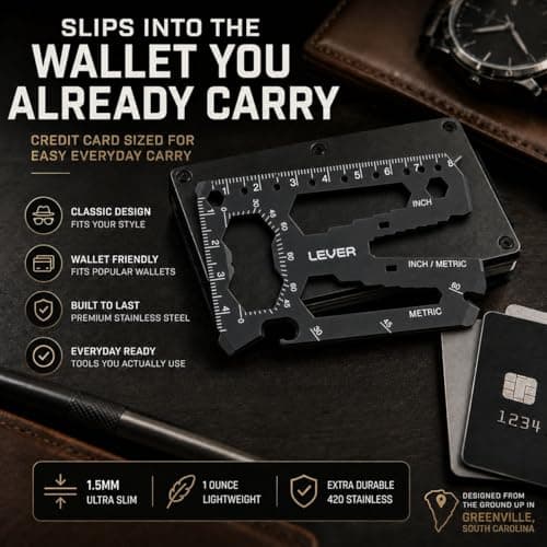 Lever Gear Toolcard Pro 40-in-1 Credit Card Multitool, TSA Compliant — view 5