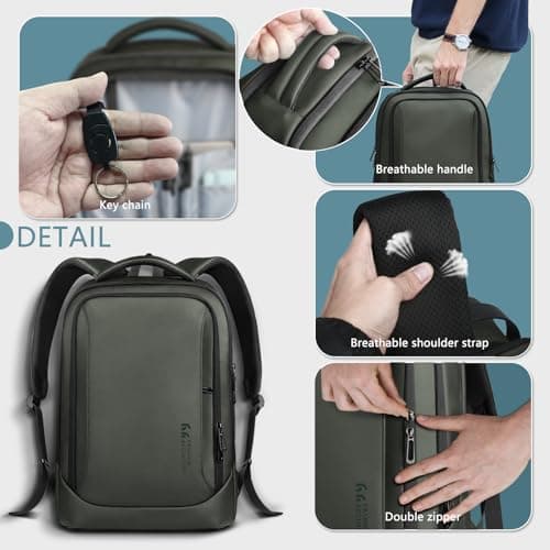 HEROIC KNIGHT Laptop Backpack for Men, 15.6 Inch Business Rucksack-Green — view 4