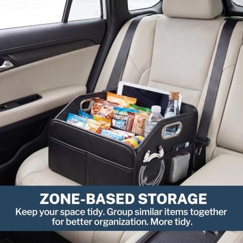 Leather Car Boot Organiser, Foldable Car Boot Organizer Upgraded Auto Trunk — view 6