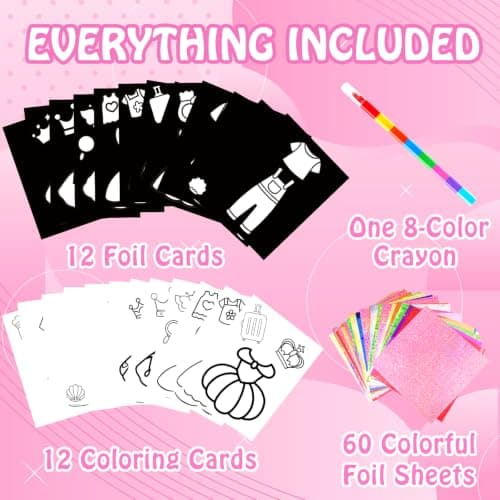Foil handicraft for Kids-Dress Up,Mess-Free & No-Glue Colouring Book,Art & Craft Supplies Kits,DIY Creative Activity Travel Toy Gifts.Ideal Birthday Christmas Party Gifts for Girls Boys Ages 4+ — view 2