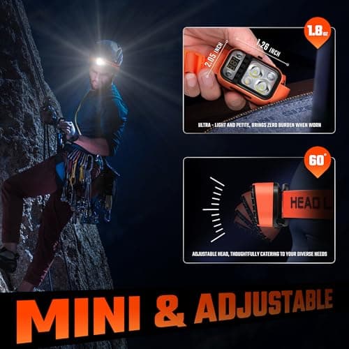DARKBEAM LED Head Torch High Lumens USB Rechargeable Dual Lights Headlamp — view 4