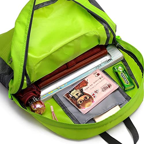 Ultra Lightweight Foldable Backpack Packable Water Resistant Daypack for Outdoor Walking Camping Traveling Cycling Holiday Unisex (Green) — view 4