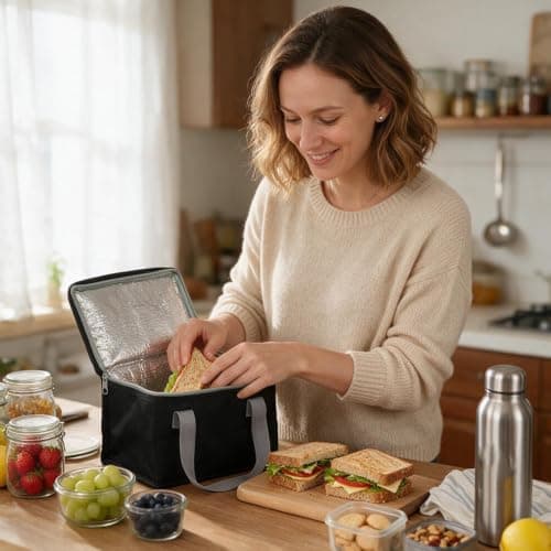 Fashion Stationery Insulated Lunch Bag, Polyester, Small Cooler — view 6