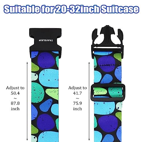 Travel Luggage Straps, Adjustable Luggage Straps for Suitcases, Cross Suitcase Belt with Quick Release Buckle for Luggage Suitcase Baggage — view 3