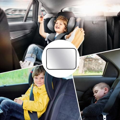 Baby Car Seat Mirror - Shatterproof Rear Facing Accessory, Wide Claer veiw | Safety Travel Glass for Infent, Toddler, Child, Adjustable Headrest Mount, Durble Vehicle Rearview Solution, Easy Install — view 4