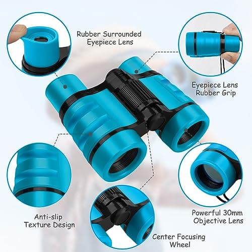 OSDUE Kids Telescope Outdoor Toys, 4x30 High Resolution Binoculars for Kids Toys Educational Learning, Sports and Outside Play, Gifts for Age 3-12 Boys Girls (Blue) — view 3