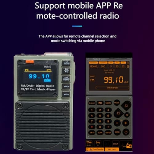 Sxhlseller Portable DAB FM Radio with Bluetooth 5.2, TF Card Playback, App Remote Control, SOS Alarm and Flashlight, for Outdoor Travel and Home Use (HRD-787DAB+) — view 2