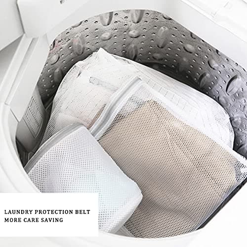 4 Pack Mesh Laundry Wash Bag, Mesh Laundry Bags With Zips (L+M, White) — view 6