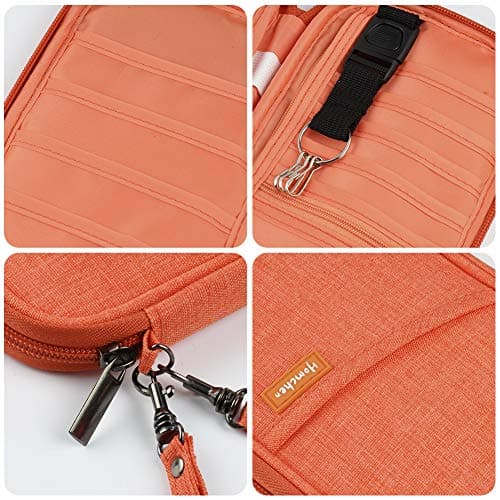 homchen RFID Blocking Travel Passport Wallet Holder, Document Organiser Case Credit Card Holders for Men and Women (RFID-Orange) — view 5