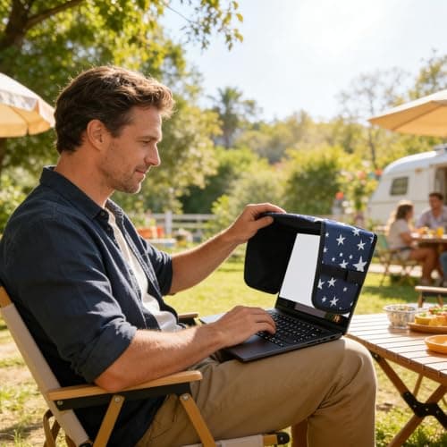 Anti Glare Laptop Shade - Heat Resistant Sun Protection Hood for Outdoor Use | Portable Work Accessory with Cafes, Camping, Balcony, Travel for Terrace, Students, Professionals, and Home — view 2
