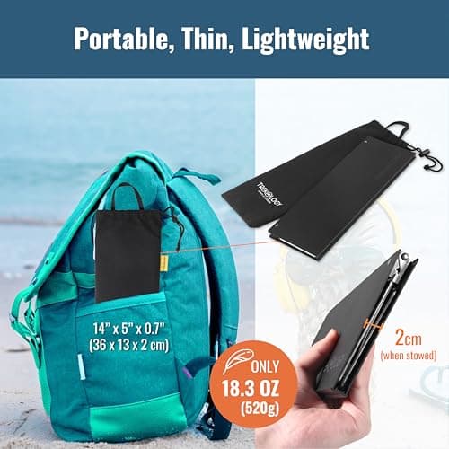 TREKOLOGY TALU Mini Camping Table – Compact, Portable, Folding Camp Table for Hiking, Backpacking, Beach, and Outdoor Use (Black) — view 4