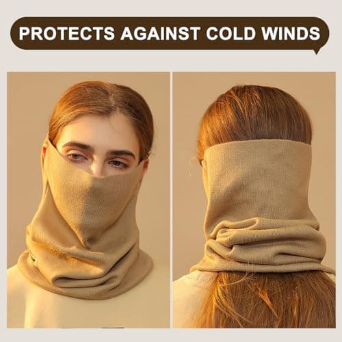 TAGVO Knitted Neck Warmer for Women, Winter Snood Scarf Thermal Neck Gaiter, Multifunctional Windproof Ski Balaclava for Outdoor Sports Motorcycle Skiing Running Cycling — view 5