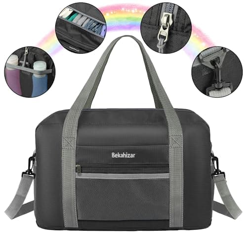 Bekahizar for Ryanair Airlines Cabin Bags 40x30x20 Underseat Holdall Travel Bag 20L Carry on Hand Luggage Weekend Bag with Shoulder Strap for Women and Men (Black) — view 4